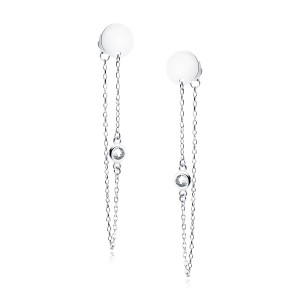 Cercei argint lungi cu lant si piatra DiAmanti Z1815ER_W-DIA (Argint 925‰ 1,4 g.)